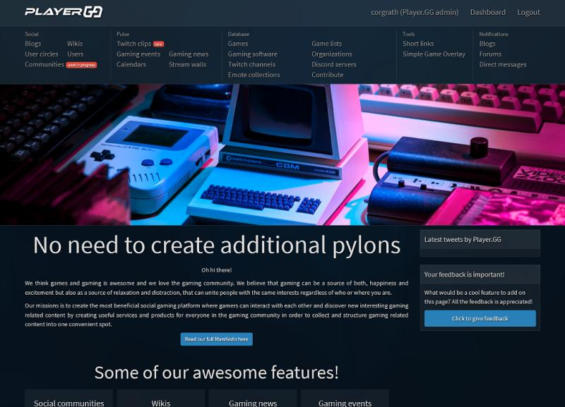 screenshot of Player.GG Gaming Community